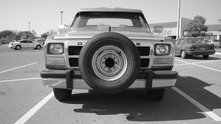 Illustration for article titled Front Mounted Spare Tires - Awesome, or Redneck?